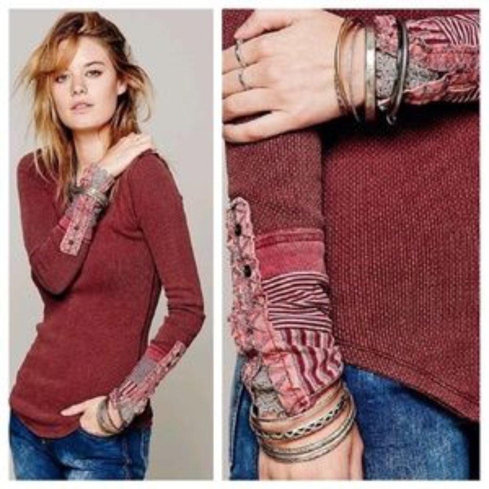 Free People Kyoto cuff thermal top